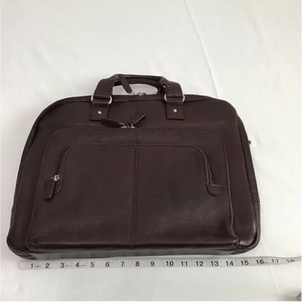 Levenger Brown Laptop Bag Briefcase Adjustable Shoulder Strap